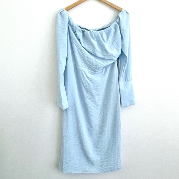 Future collective light blue off the shoulder midi dress - Picture 3 of 6